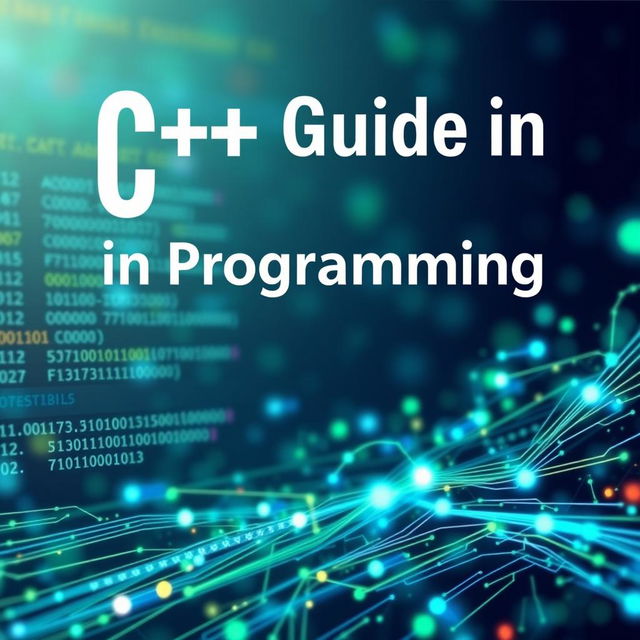 A visually engaging C++ programming guide cover, featuring a modern and sleek design