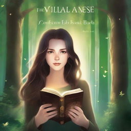 A high-quality book cover art featuring a girl with long brown hair in a forest