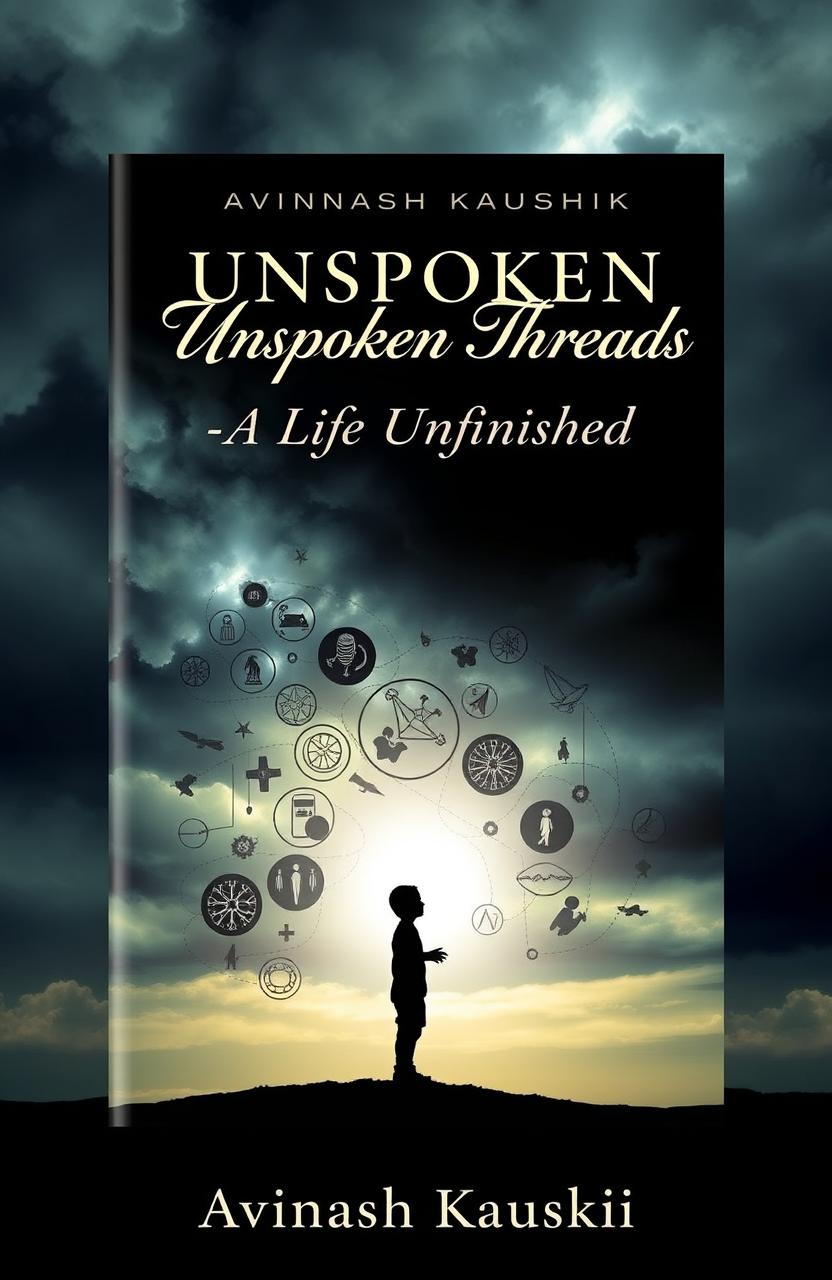 A book cover for the e-book titled "Unspoken Threads: A Life Unfinished" by Avinash Kaushik