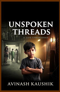 A thought-provoking e-book cover design for 'Unspoken Threads: A Life Unfinished' by Avinash Kaushik