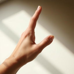 A close-up of a hand making the letter 'C' symbol using fingers