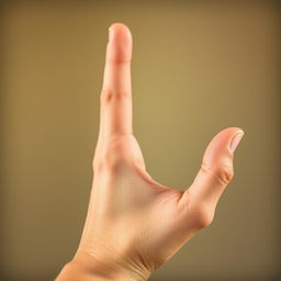 A close-up of a hand making the letter 'C' symbol using fingers