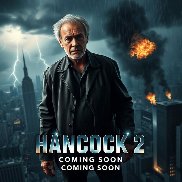 A dramatic teaser trailer for the fictional movie 'Hancock 2' set in 2025