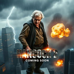 A dramatic teaser trailer for the fictional movie 'Hancock 2' set in 2025