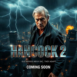 A dramatic teaser trailer for the fictional movie 'Hancock 2' set in 2025