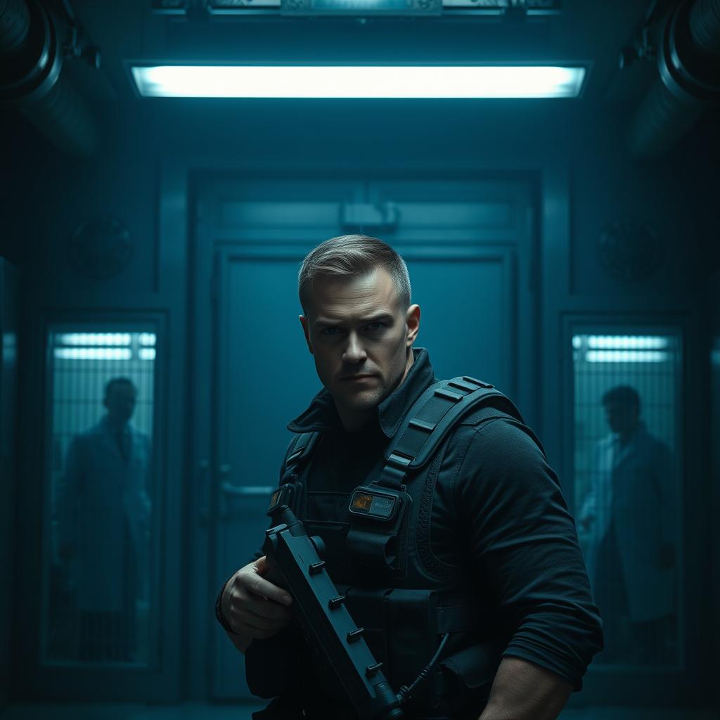 A gripping still from a thrilling scene in a high-security black site facility