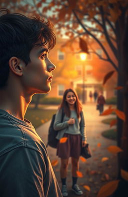 An emotional and deeply personal scene representing the theme of one-sided love
