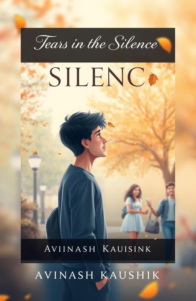 An evocative e-book cover for "Tears in the Silence" by Avinash Kaushik, illustrating the theme of one-sided love