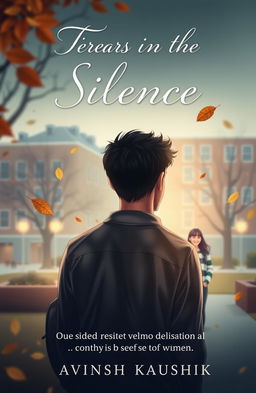 An evocative e-book cover for "Tears in the Silence" by Avinash Kaushik, illustrating the theme of one-sided love