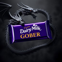 A luxurious representation of a Dairy Milk chocolate bar featuring the logo name 'GOBER' prominently displayed