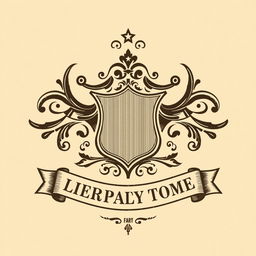 A vintage style logo featuring a classic emblem with ornate details
