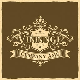 A vintage style logo featuring a classic emblem with ornate details