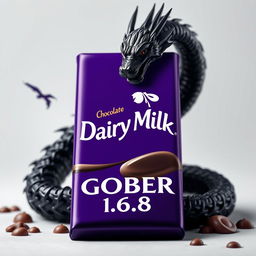 A stunning depiction of Dairy Milk chocolate, prominently featuring the logo name 'GOBER 1
