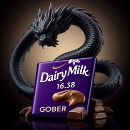 A stunning depiction of Dairy Milk chocolate, prominently featuring the logo name 'GOBER 1