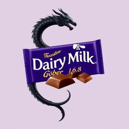 A sleek and modern design showcasing Dairy Milk chocolate with the logo 'Gober 1