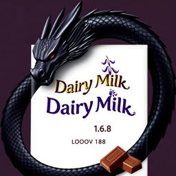 A sleek and modern design showcasing Dairy Milk chocolate with the logo 'Gober 1