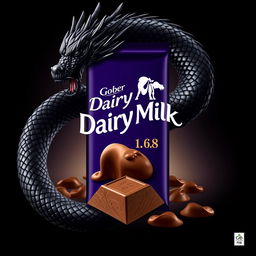 A sleek and modern design showcasing Dairy Milk chocolate with the logo 'Gober 1