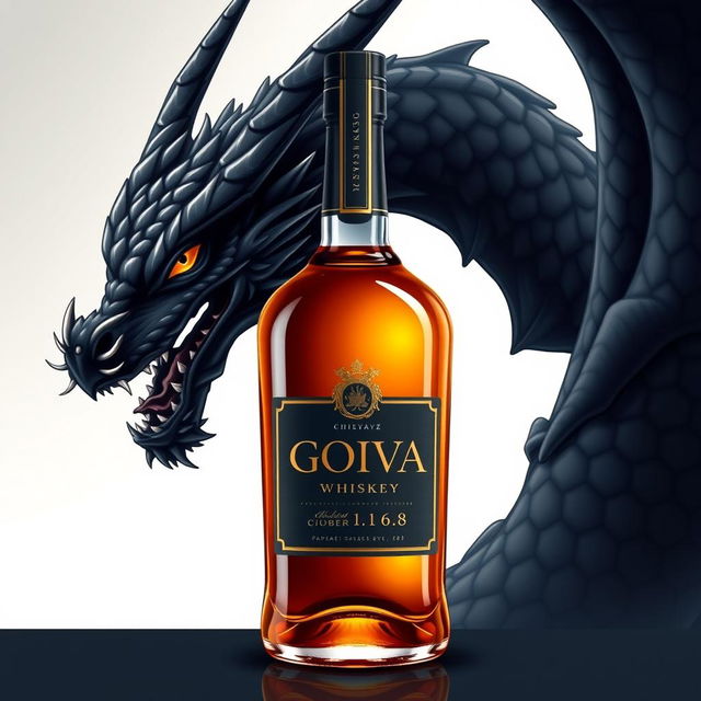 An elegant illustration of Chivaz whiskey bottle featuring the logo name 'GOBER 1