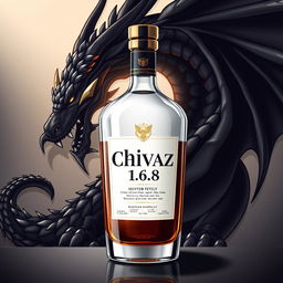 An elegant illustration of Chivaz whiskey bottle featuring the logo name 'GOBER 1