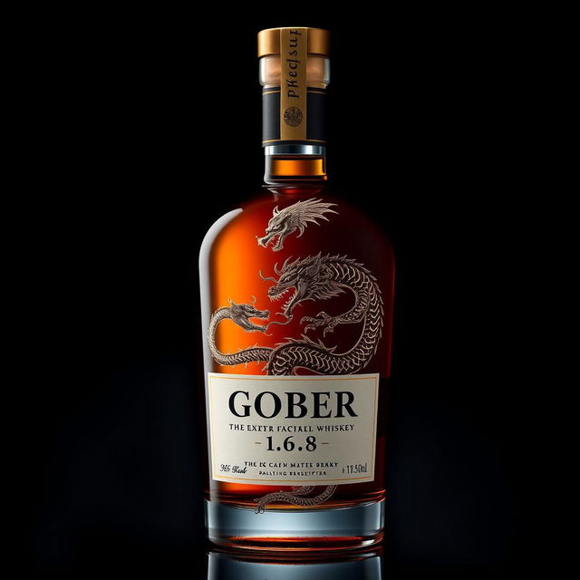 A luxurious bottle of whiskey labeled 'GOBER 1