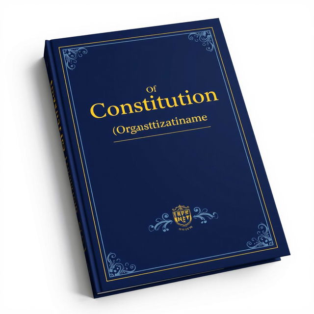 A beautifully designed book cover for a Constitution of an Organization