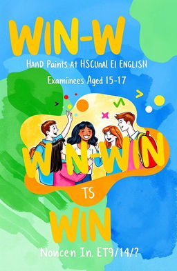 A hand-painted style cover design for a book aimed at HSC English examinees aged 15 to 17