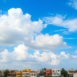 A picturesque view of the sky above Gaza, featuring soft white clouds against a brilliant blue backdrop