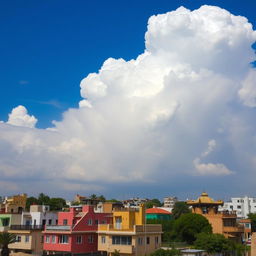 A picturesque view of the sky above Gaza, featuring soft white clouds against a brilliant blue backdrop