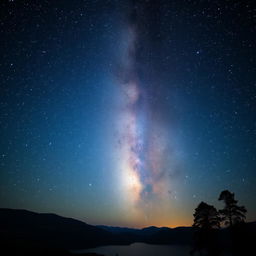 A breathtaking view of a night sky completely filled with stars, twinkling brilliantly in various shades of white, silver, and blue