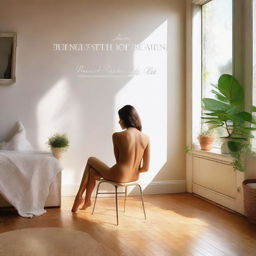 An artful, high-quality book cover encapsulating the concept of nudism at home