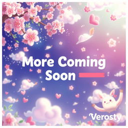 An anime aesthetic banner featuring a vibrant and colorful background filled with whimsical elements like cherry blossoms, cute creatures, and dreamy clouds