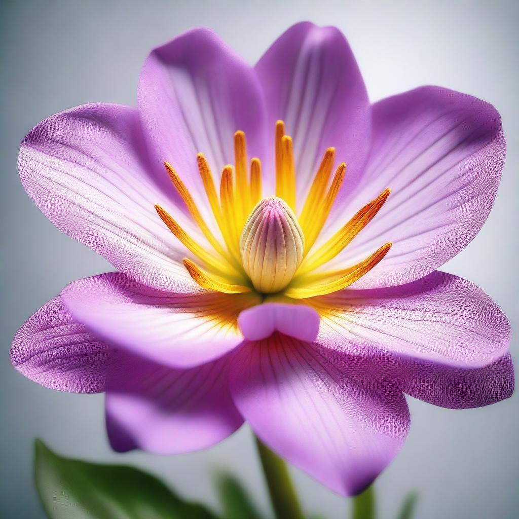 A hyper-realistic image of a flower in full bloom