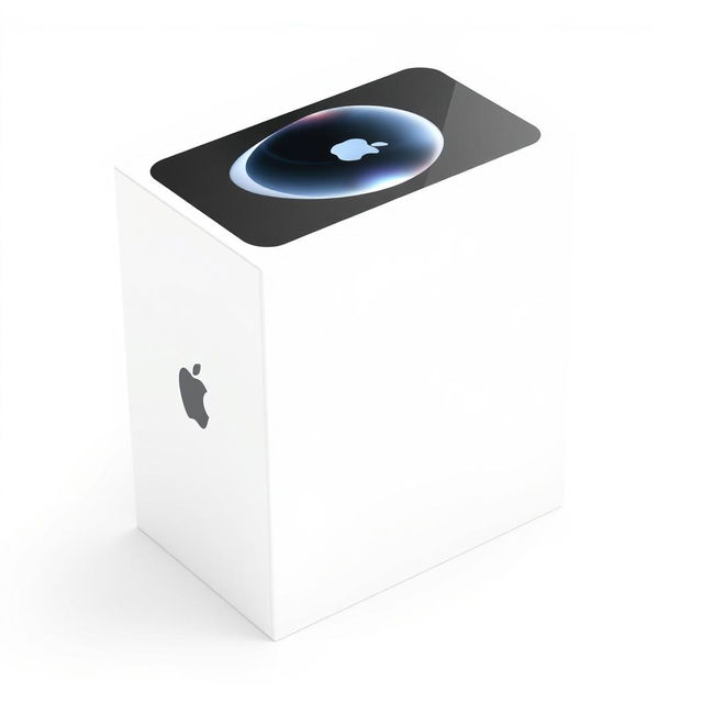 A realistic and detailed PNG image of an iPhone 16 Pro Max box, featuring sleek and modern design elements