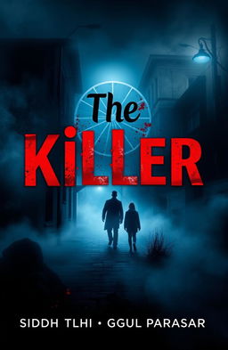 A dramatic book cover design featuring the title 'The Killer' prominently displayed in bold typography