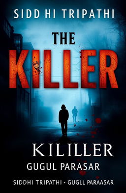 A dramatic book cover design featuring the title 'The Killer' prominently displayed in bold typography