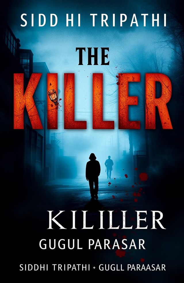 A dramatic book cover design featuring the title 'The Killer' prominently displayed in bold typography