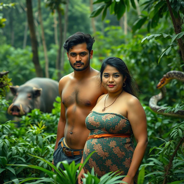 A young Indian couple stranded on a secluded island in Indonesia