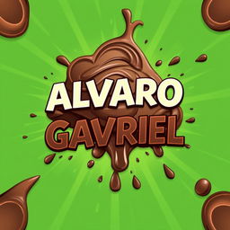 A creative and vibrant illustration featuring a chocolate-themed design prominently displaying the logo name 'ALVARO GAVRIEL'
