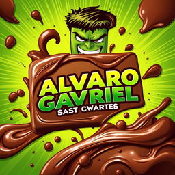 A creative and vibrant illustration featuring a chocolate-themed design prominently displaying the logo name 'ALVARO GAVRIEL'