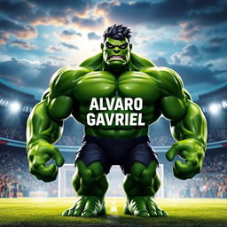 A powerful green giant resembling the Hulk, standing proudly in a dynamic pose