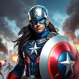 A heroic character inspired by Captain America, but instead reimagined as a unique superhero named Zevion