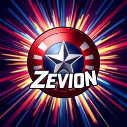 A creatively reimagined logo of Captain America, incorporating the name 'Zevion' artistically integrated within the iconic shield design