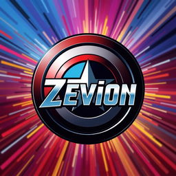 A creatively reimagined logo of Captain America, incorporating the name 'Zevion' artistically integrated within the iconic shield design