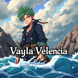 A captivating illustration inspired by anime style, featuring a character that embodies the essence of a pirate, similar to Zoro from One Piece but distinctly different