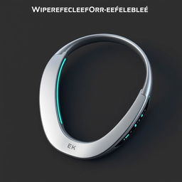 A sleek, futuristic wireless neckband design featuring an ergonomic shape that fits comfortably around the neck