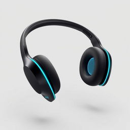A futuristic design for wireless neckband headphones featuring a streamlined, ergonomic shape that sits comfortably around the neck
