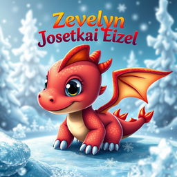 A whimsical baby dragon featuring vibrant colors, large expressive eyes, and tiny, delicate wings