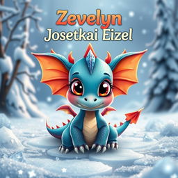 A whimsical baby dragon featuring vibrant colors, large expressive eyes, and tiny, delicate wings
