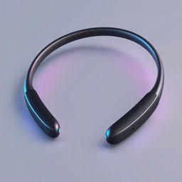 A futuristic design for slim wireless neckband earbuds featuring a lightweight and ultra-slim profile that contours elegantly around the neck
