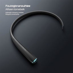 A futuristic design for slim wireless neckband earbuds featuring a lightweight and ultra-slim profile that contours elegantly around the neck